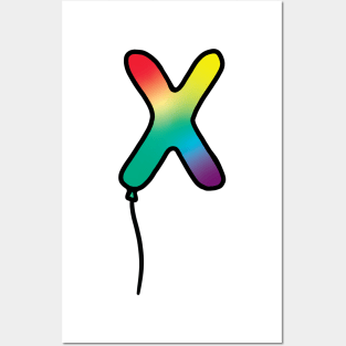 Initial Monogram Balloon Letter X Posters and Art